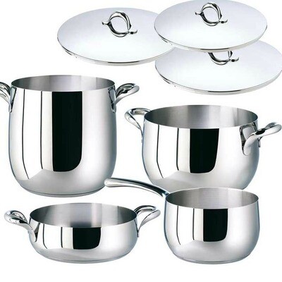 Batteria di pentole 7 pz. Kikka  acciaio inox