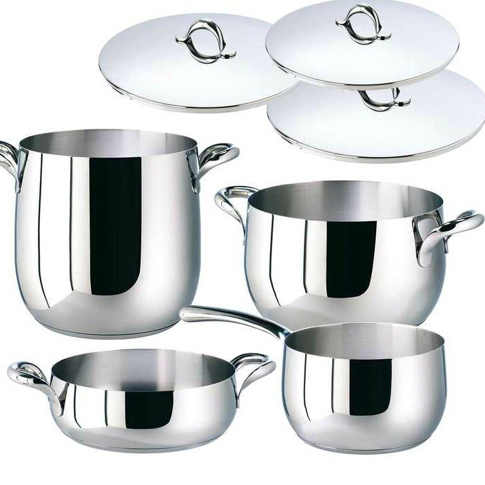 Batteria di pentole 7 pz. Kikka  acciaio inox