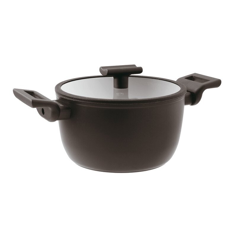 Casseruola alta 2 maniglie antiaderente con coperchio Titan Pro cm.20 double induction