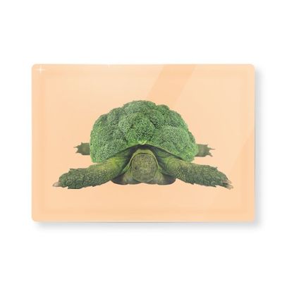 Tagliere in vetro 30x20cm. decoro cavolfiore