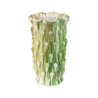 Vaso gocce L REGINALDO bianco/verde/marrone