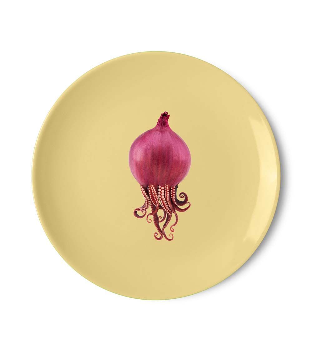 Piatto pizza 30,5cm. Mikonos decoro polipo