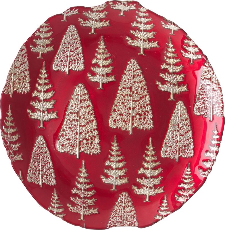 Piatto panettone Sapin rosso cm. 32 Piatto panettone Sapin rosso cm. 32