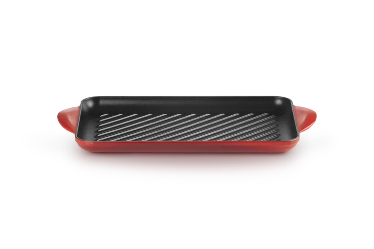 Grill rettangolare Tradition in ghisa vetrificata 32x22 rosso ciliegia Grill rettangolare Tradition in ghisa vetrificata 32x22 rosso ciliegia