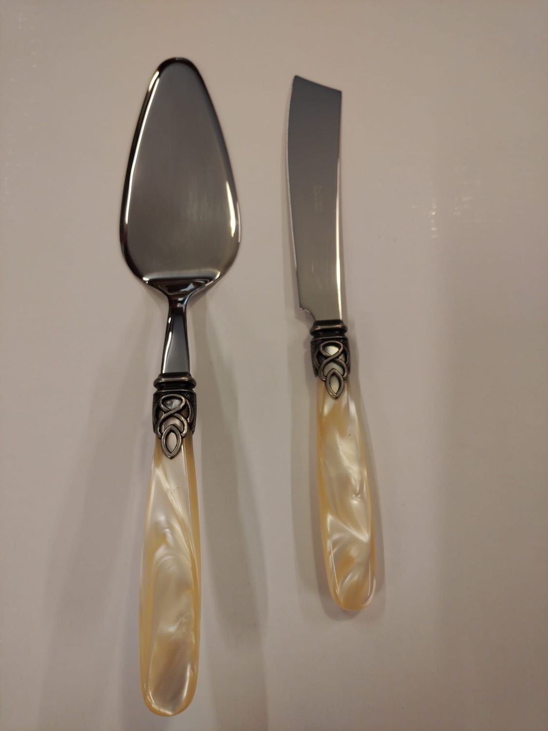 Coppia torta gioiello ghiera antica champagne perlato