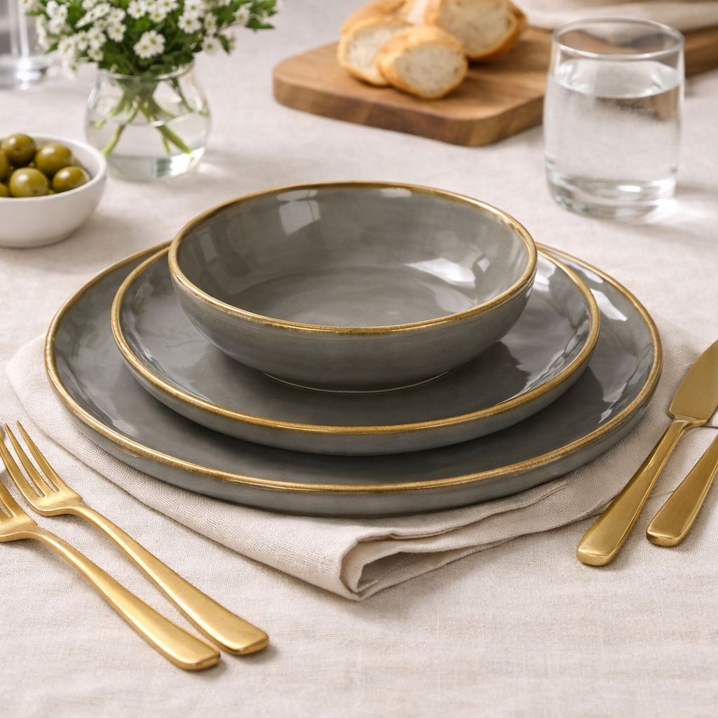 Set 3 Piatti Linea Concerto – Grigio Tortora