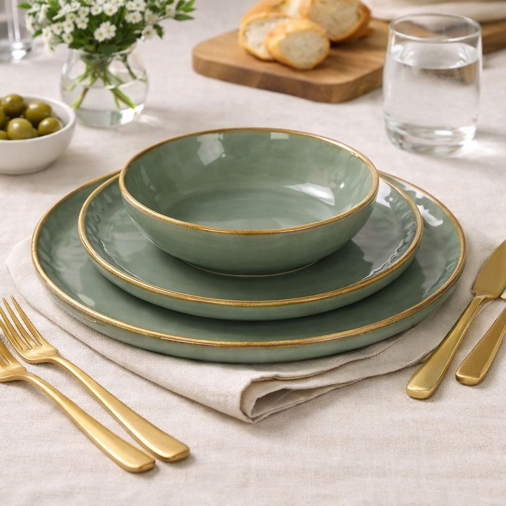 Set 3 Piatti Linea Concerto – Verde Oliva