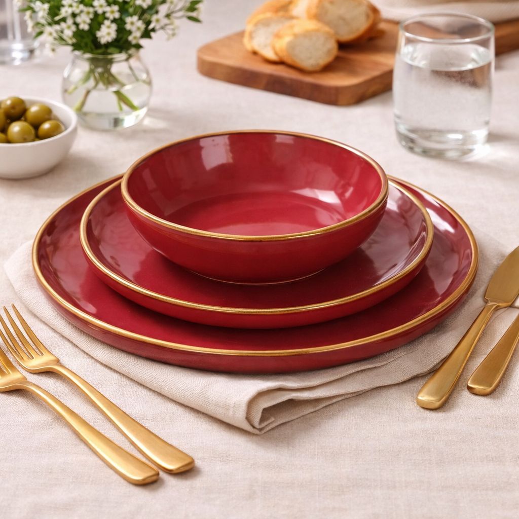 Set 3 Piatti Linea Concerto – Rosso Corallo