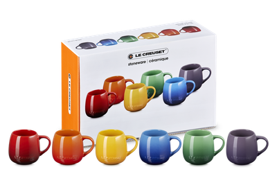 Set 6 tazze mug coupe Arcobaleno in gres vetrificato Set 6 tazze mug coupe Arcobaleno in gres vetrificato