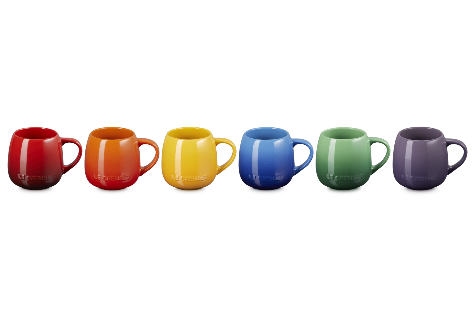 Set 6 tazze mug coupe Arcobaleno in gres vetrificato