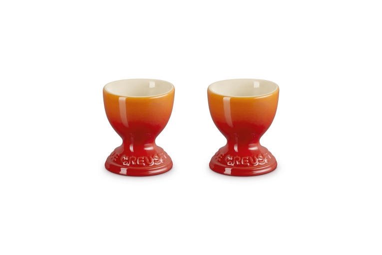 Set 2 porta uovo in gres vetrificato arancio Set 2 porta uovo in gres vetrificato arancio