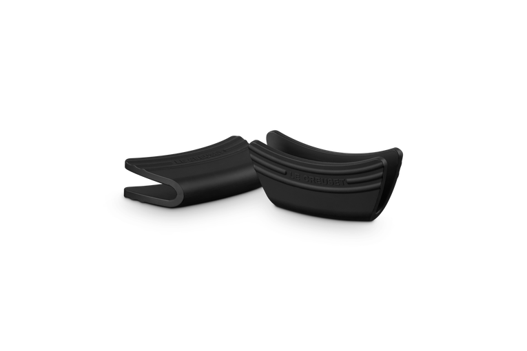 Coppia presine in silicone nero lucido Coppia presine in silicone nero lucido