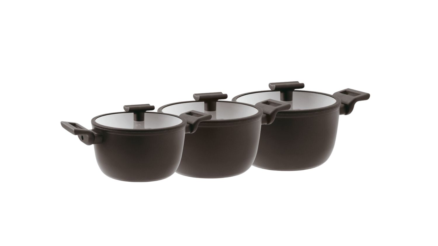 Set 3 Casseruole Alte Antiaderenti con Coperchio, Titan Pro Ø 20, 24, 28 cm – Double Induction