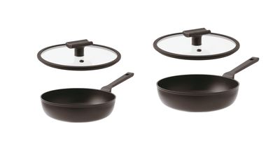 Set 2 Padelle alte Antiaderenti e 2 coperchi, Titan Pro Ø 24, 28 cm – Double Induction