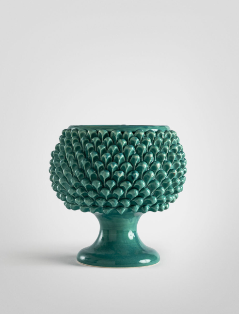 Set 3 Vasi Pigna con piede cm. 25 colori assortiti Ceramica Bevilacqua