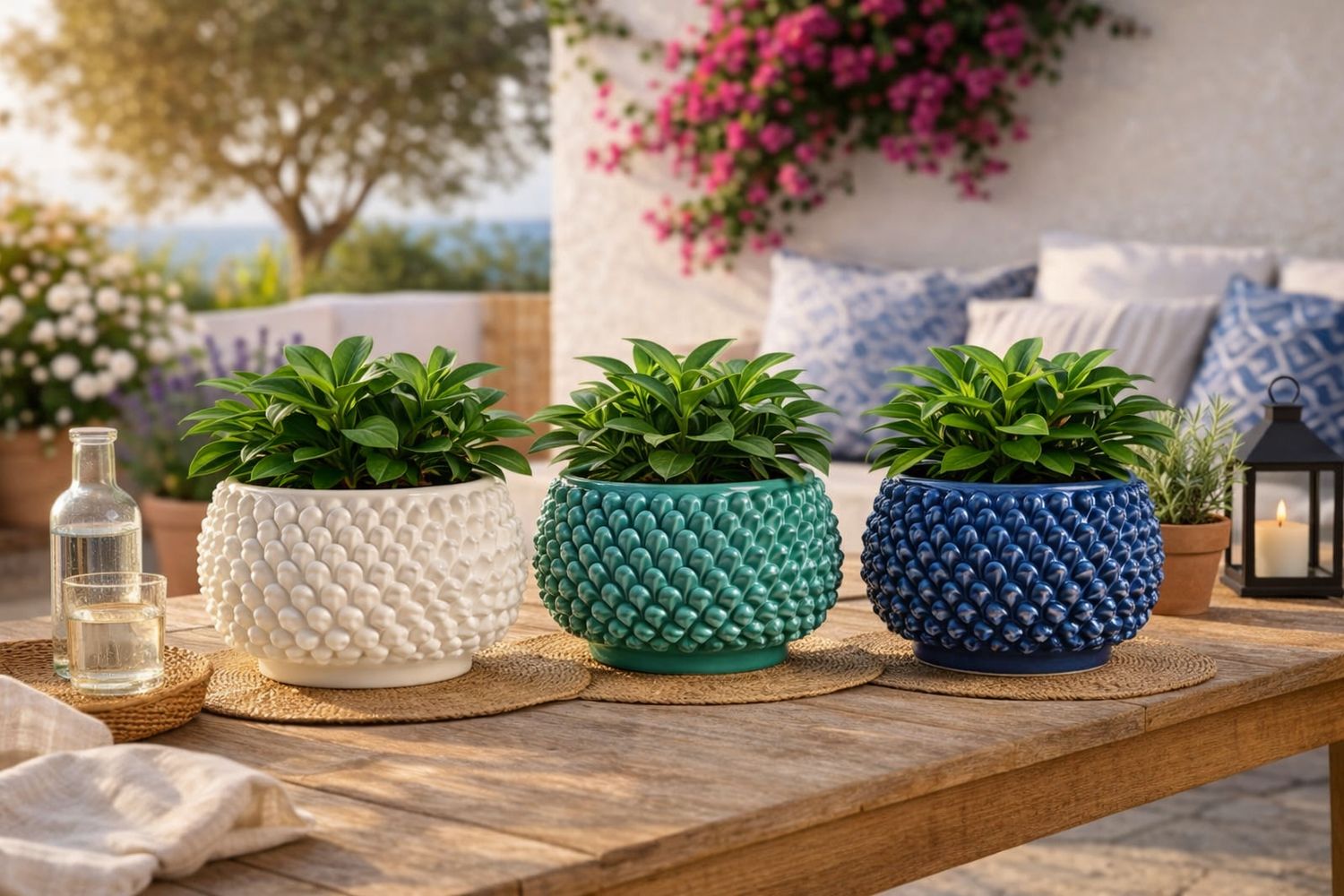 Set 3 Vasi Pigna  cm. 20 colori assortiti Ceramica Bevilacqua