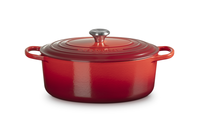 Set 2 Cocotte ovale cm. 31 e Cocotte rotonda cm.24 Rosso Ciliegia Evolution in ghisa vetrificata - Le Creuset