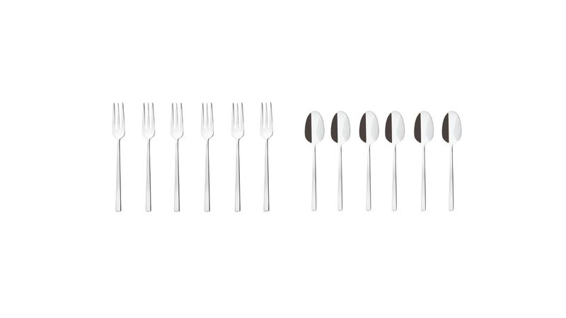 Set 6 cucchiaini moka e 6 forchettine dolce Rock acciaio inox - SAMBONET