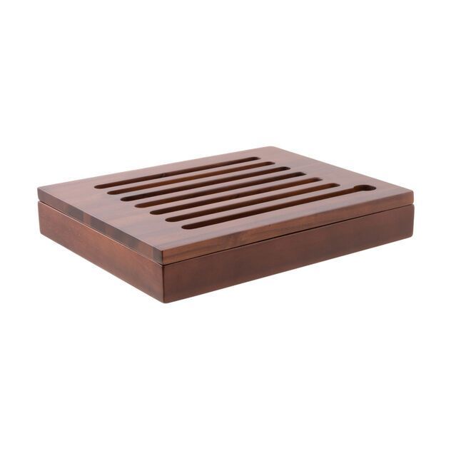 Tagliere pane con griglia 32,5 x 26,5 cm. legno acacia