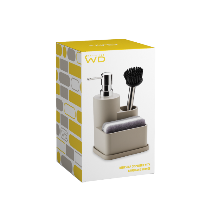 Contenitore sapone, spugna e spazzola