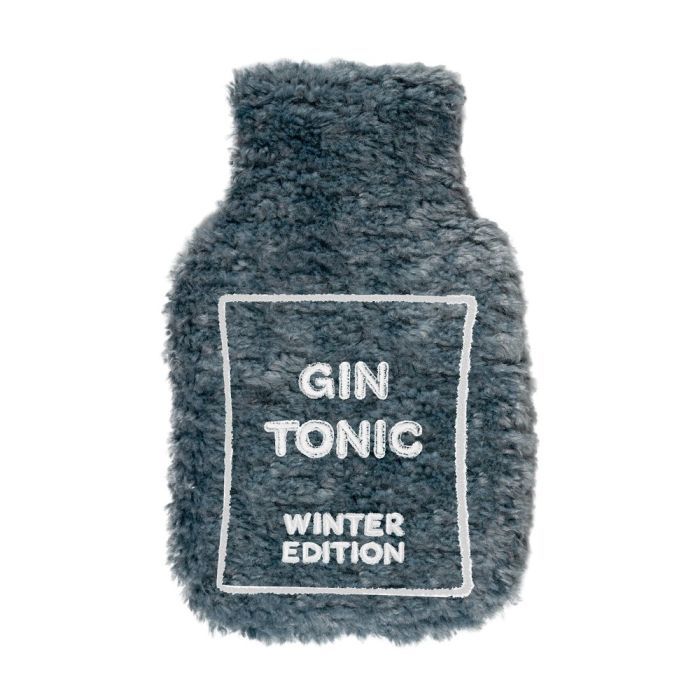 Borsa riscaldante in tessuto effetto bouclé. Decoro GIN TONIC.