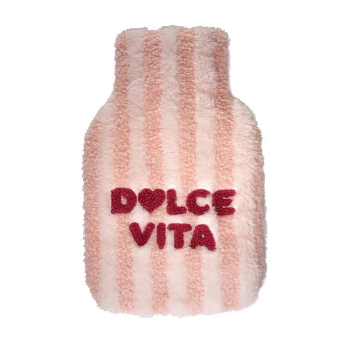 Borsa riscaldante in tessuto effetto bouclé. Decoro DOLCE VITA. Borsa riscaldante in tessuto effetto bouclé. Decoro DOLCE VITA.