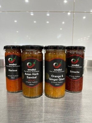 Emelia's Hot & Spicy and Pantry Sauces 250mL