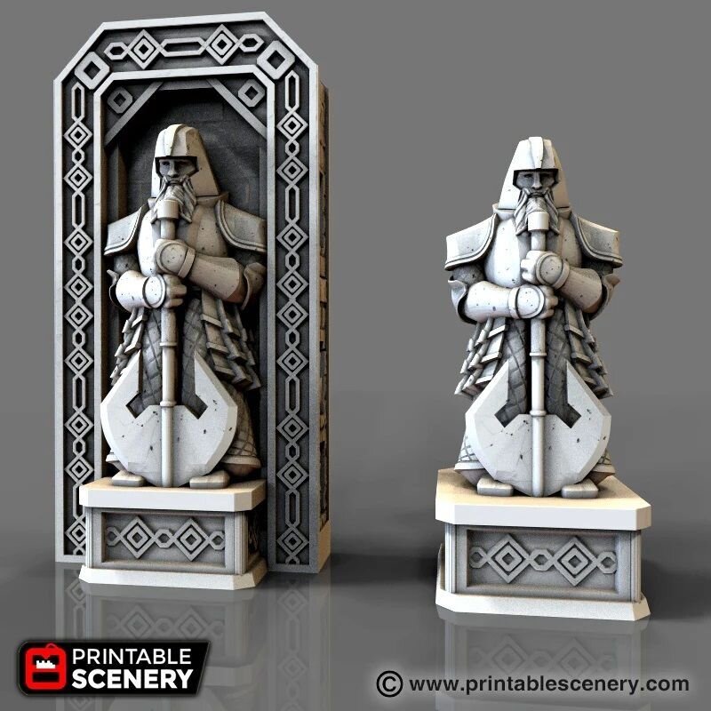 Dwarven Tribute Wall And Dwarf Statue
