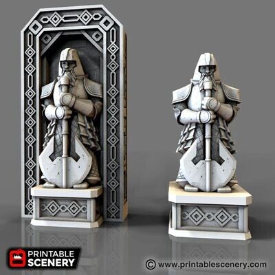 Dwarven Tribute Wall And Dwarf Statue