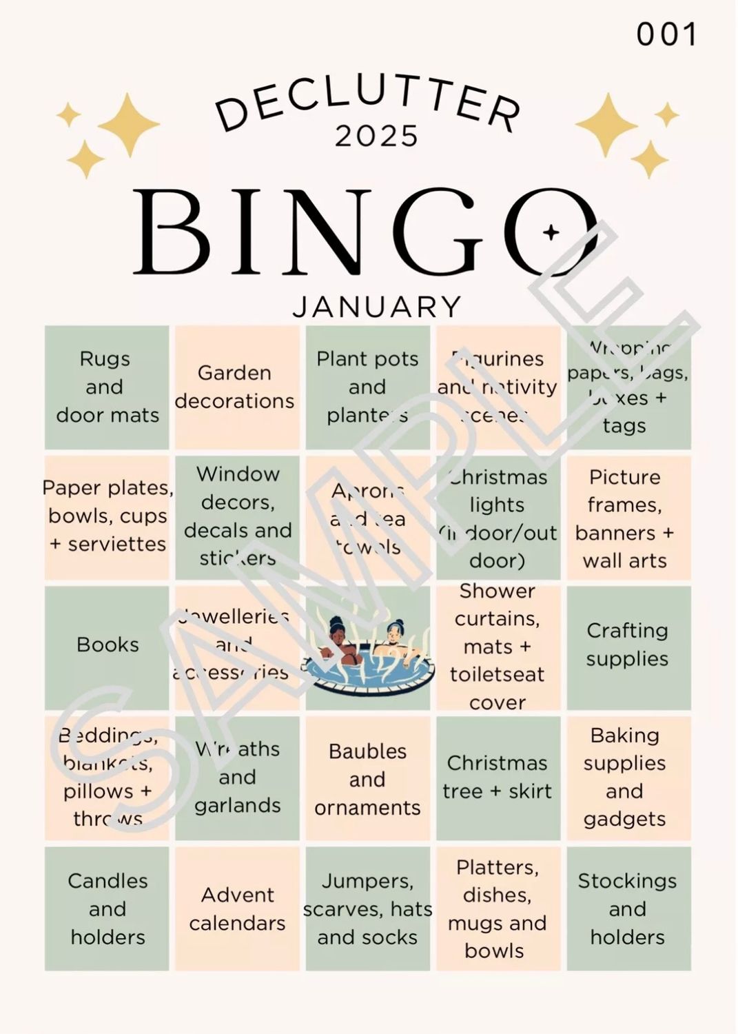 001 After the Holidays Bingo Declutter Card