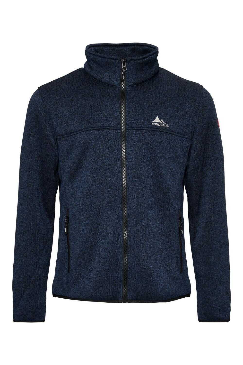 Fred Navy Melange knitted fleece bonded with sherpa fleece inside.