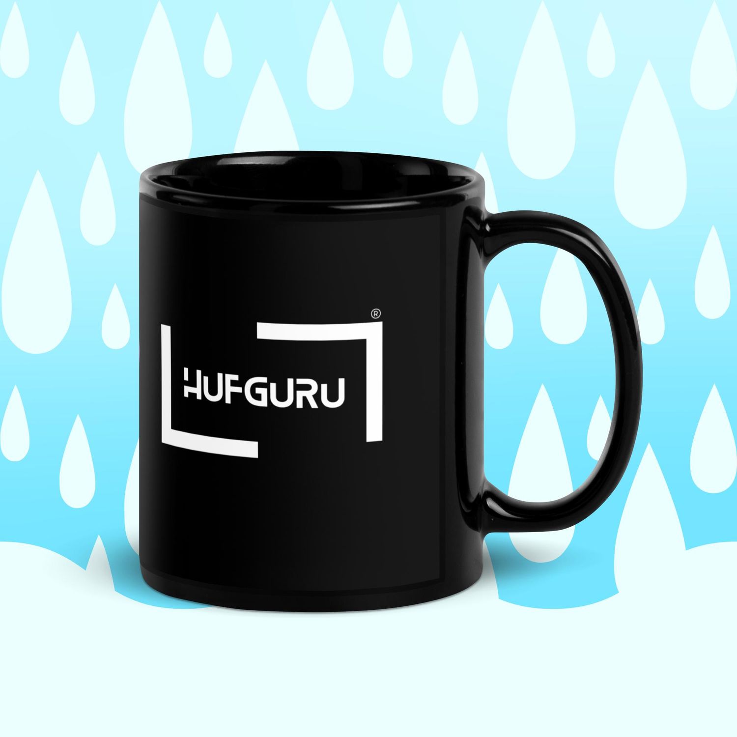 Hufguru Schwarze glänzende Tasse