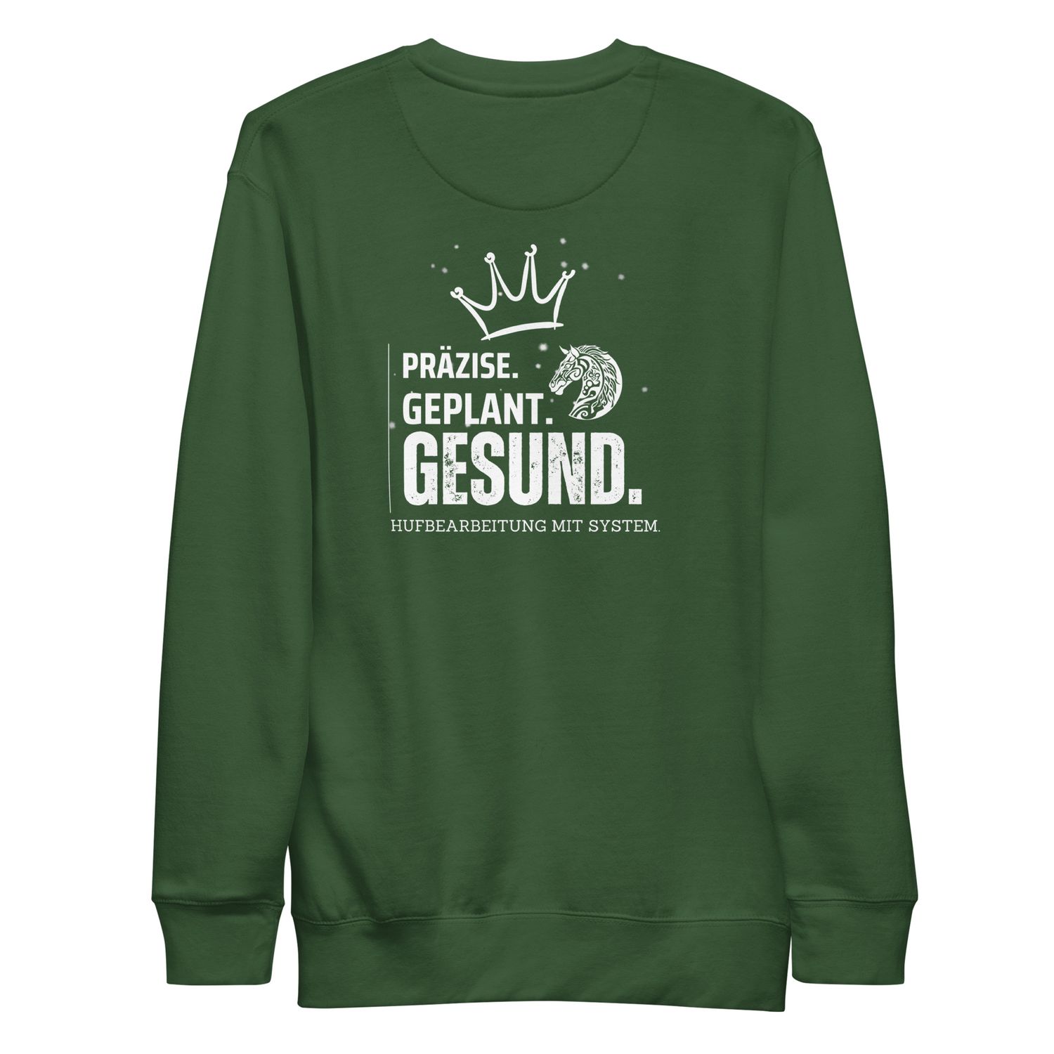 Hufguru Präzise Geplant Gesund Unisex-Premium-Pullover Druck Vorder- und Rückseite