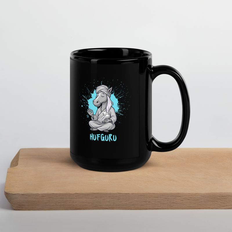 Schwarze glänzende Tasse