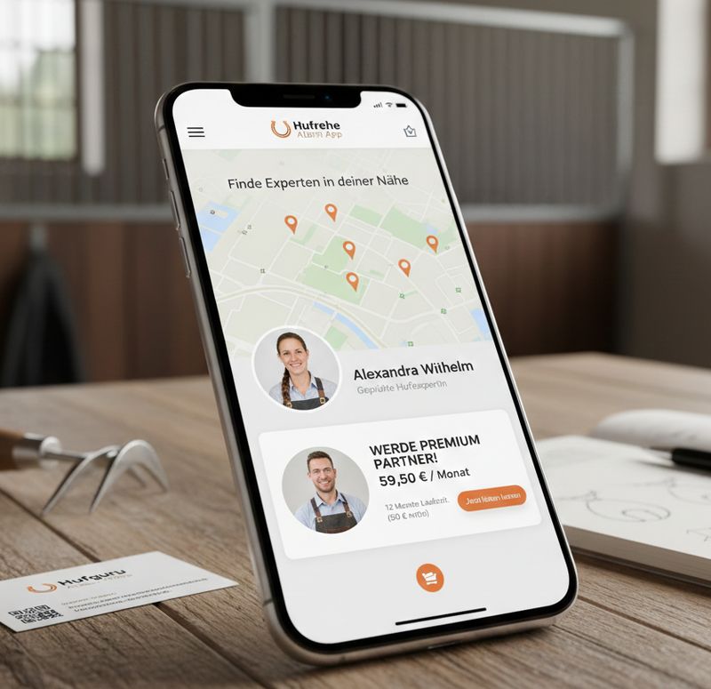 12 Monate Fach-Partner Listung – Hufrehe Alarm App Standard für Kleinunternehmer/kleine Unternehmen
