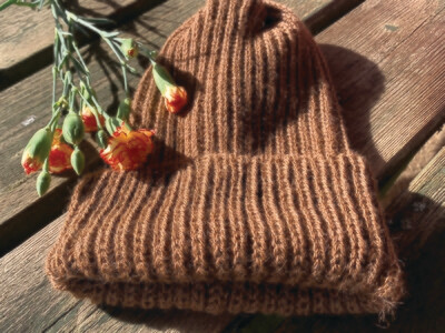 Brown Knitted Alpaca Hat