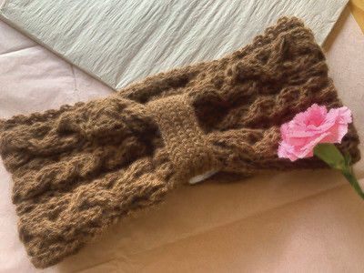 Brown Knitted Alpaca Headband