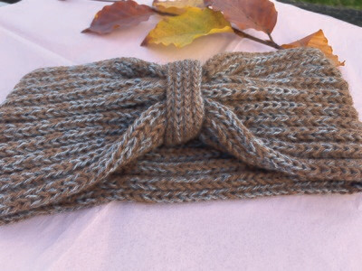 Brown/Grey Marl Knitted Alpaca Headband