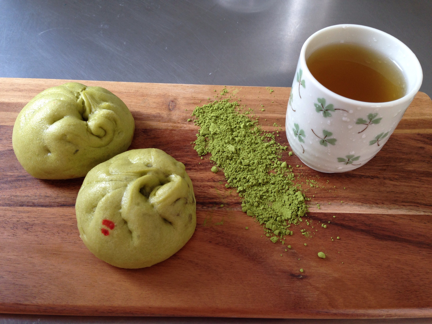 Green Tea Bun-green bean
