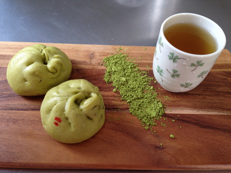 Green Tea Bun-green bean