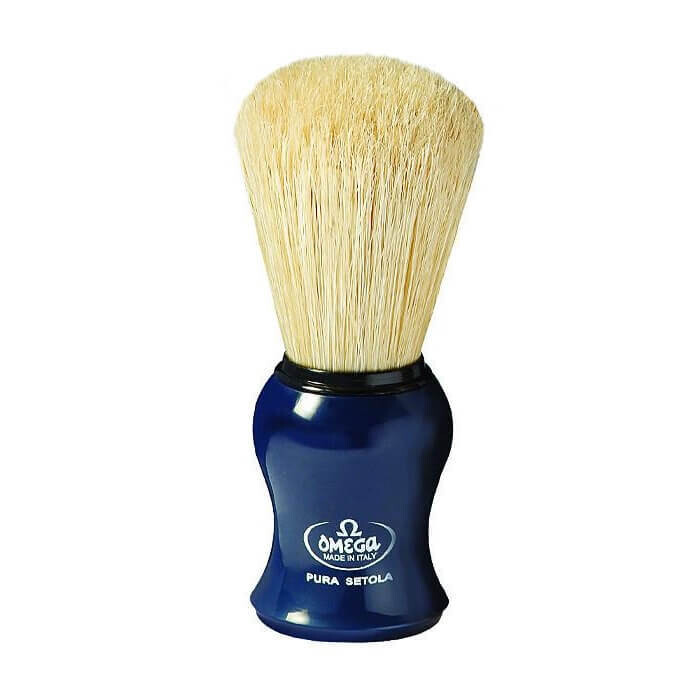 Omega Boar Bristle Shaving Brush, Blue