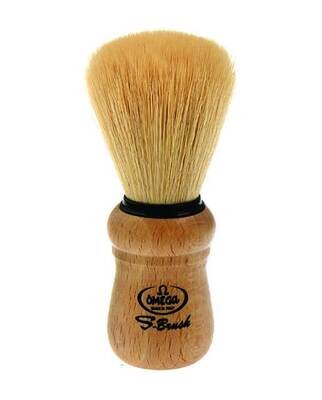 Omega Synthetic Fiber Shaving Brush, Beech Wood Handle