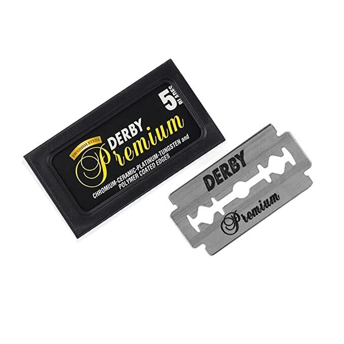 Derby Premium Double Edge Razor Blades, 5 Count