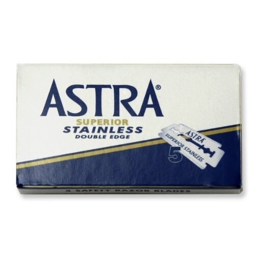 Astra Superior Stainless Double Edge Razor Blades, 5 Count