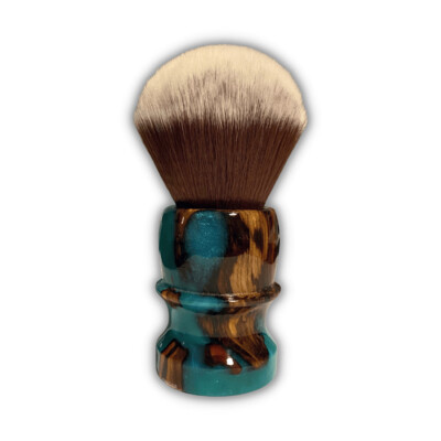 Brü British Columbia Riverwood with Turquoise Resin, 26mm Synthetic Brush, #3