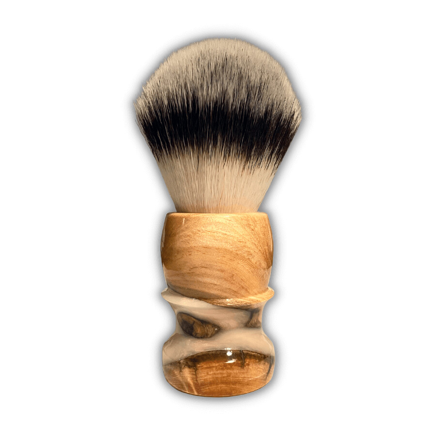 Brü British Columbia Riverwood with Pearl Red Resin, 26mm Synthetic Brush, #5