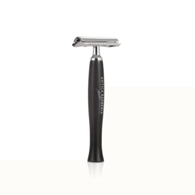Antica Barberia Mondial Panther Safety Razor with Black Brushed Aluminum Handle