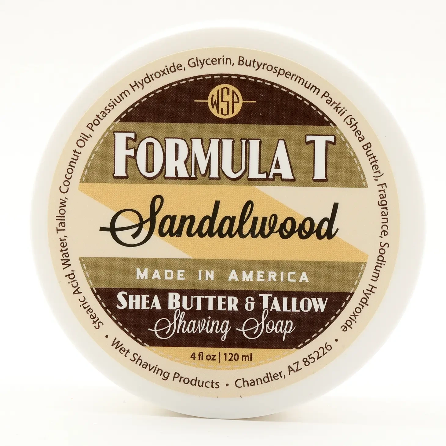 Wet Shaving Products Formula T Sandalwood Artisan Shaving Soap