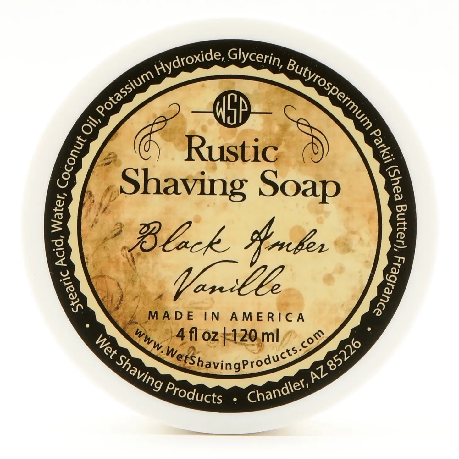 Wet Shaving Products Black Amber Vanille Rustic Shaving Soap