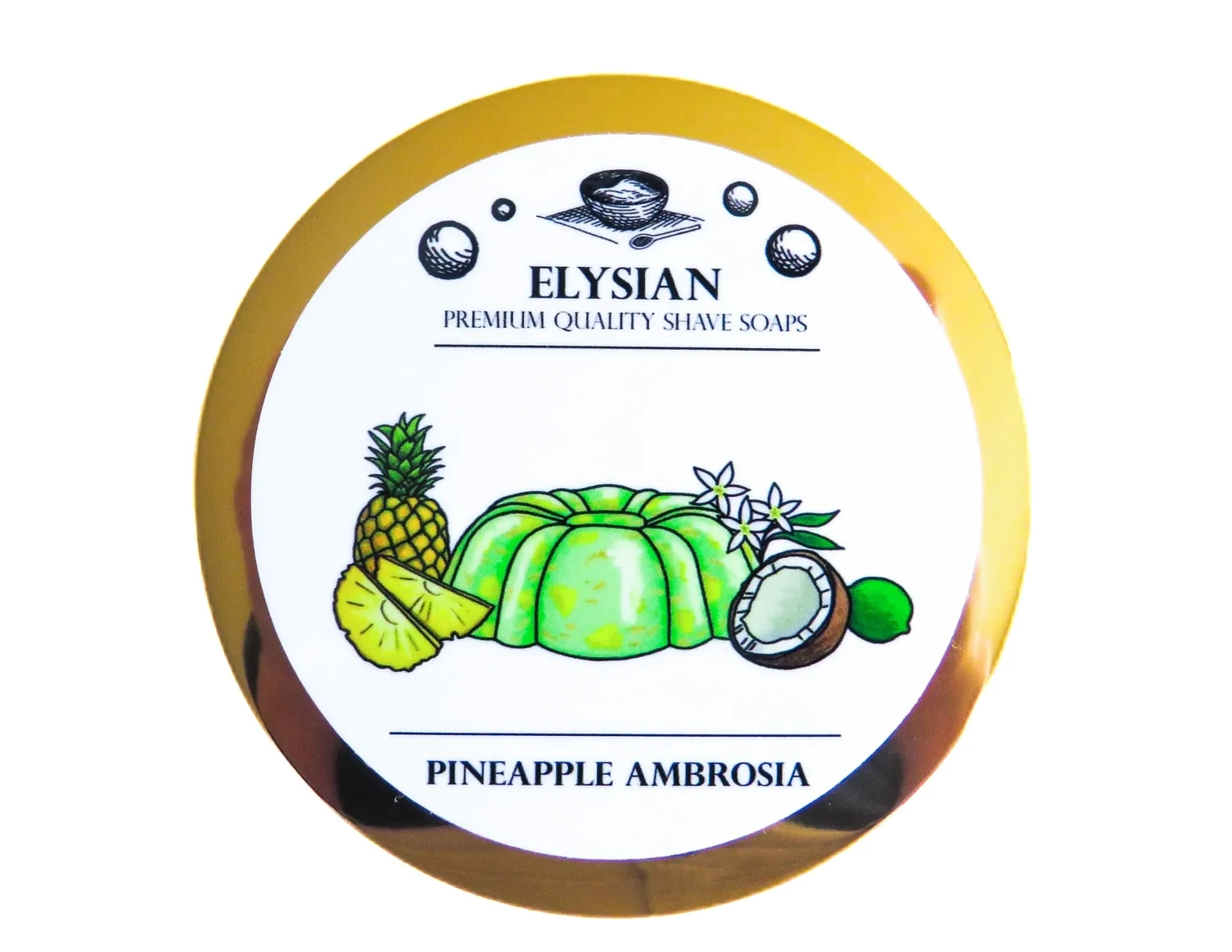 Elysian Soap Pineapple Ambrosia Artisan Shave Soap